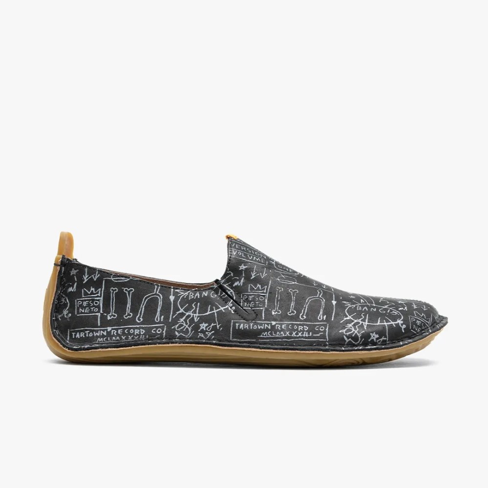 Vivobarefoot Ababa Basquiat Womens Slip On Shoes Black UK EISC